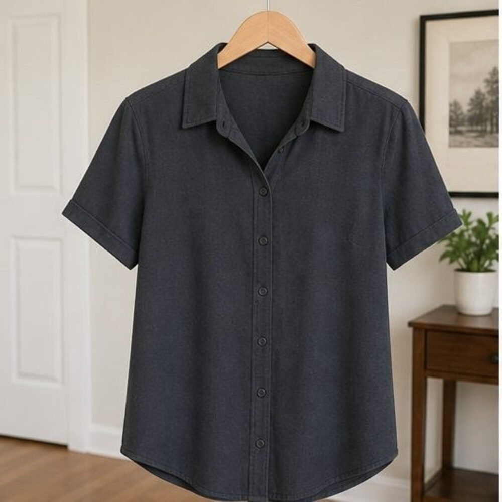 Charcoal Smocked Top
